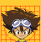 Six distinct cartoon-style character heads on a yellow background with orange lines, each in its own