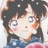 A 48x48 pixel buddy icon featuring a split composition with an anime-style character on the left and text elements on the right, displayed as part of an animated contact sheet.