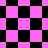 A static image of a black and pink checkered pattern with diamond-shaped sections, featuring alternating solid colors in a