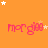 Orange background with repeated pink 'morgi88' text and scattered white stars, some of which change position across frames.
