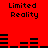 Red background with black text "Limited Reality" and horizontal bar patterns in pixelated style.