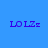 Blue background with four identical 'LOLZz' text icons arranged in a , one featuring a subtle light gradient effect