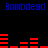 Blue 'Bombdead' text appears above and below red horizontal bar graphs on a black background.