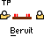 Pixelated icon shows yellow figure with white eyes holding red candles on brown base, text "Beruit" below; animation cycles small star above candles and candle flames.