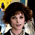 A four- of pixelated images showing a woman with brown hair in various poses and backgrounds, including a red-splattered silhouette and a moonlit scene
