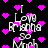 Pixelated text 'I Love Krishna So Much' repeats across a black background with scattered pink hearts, rendered in low-resolution digital style.