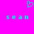 A static pixel art image with a bright pink background, featuring a cyan heart symbol above two instances of the text 'sean' in lowercase.