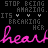 Animated contact sheet of a pink text-based icon repeating 'heart' and other phrases on black background with pixelated effects.