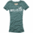 Three short-sleeve t-shirts in teal, orange, and red displayed side-by-side with white text on the chest.