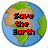 Pixelated Earth globe with red text 'Save the Earth' on left, adjacent pixelated chocolate bar with red text 'It's the only planet with chocolate' on right.