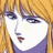 Pixelated anime-style character with long blonde hair and purple clothing against a black background with text.