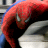 A split-frame contact sheet showing a pixelated Spider-Man character on the left and green text reading "Original Icons .com" on the right against a dark background.