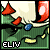Pixel art animation of a green tree with red ornaments and blue baubles, displaying 'ELIV' or 'EVIL' text below in alternating frames.