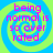 Four identical display pink text on a blue-green spiral background with no visible animation changes