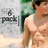 A pixelated static image shows a shirtless person with light skin and dark hair standing on a beach, with a sign reading '6 POUNDS' in the background.