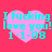 Four identical pixelated heart-shaped icons with cyan text on pink hearts against a red background, each displaying "I fucking love you! 1-1-08".