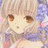 A 48x48 pixel animated buddy icon featuring a stylized anime character on the left and text elements on the right, displayed as a contact sheet with two frames.