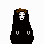Pixelated character with brown hair and white face, black body, purple mouth, and 'BLAH!!!' speech bubble, transitioning through mouth expressions and text changes.