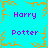 Pixelated cyan background with orange border, displaying repeated purple text "Harry Potter" in four corners and center.