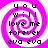 Four identical pixelated display a pink and white spiral background with black text reading "you will love me forever eva eva" in a blocky font