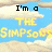 Pixelated image with blue sky background, white clouds, and yellow text reading 'THE Simpsons' repeated, with black text 'I'm a Fan!!' and 'No.1' in top corners.