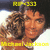 Pixelated image of a person with curly brown hair holding a small dog, yellow text above and below the figure.