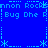 Blue background with light blue pixelated text and symbols arranged in a pattern, featuring repeated phrases and asterisk-like shapes