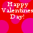 Red background with pink circles and white text reading 'Happy Valentines Day!' in four identical quadrants.