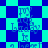 Blue and cyan checkered background with repeated text 'Fry' and 'Bender' in blue pixelated font, forming a patterned design.