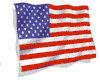 American flag icon with red and white stripes, blue field of white stars, and wavy fabric texture across three of four identical frames