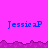 Pixelated text 'JessicaP' repeated across a bright pink background with purple jagged borders.