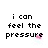 Pixelated text on white background with pink heart symbols, partially cropped gray rectangle on right side.
