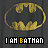 A 6-frame animated contact sheet showing variations of the Batman logo with changing text under each frame on a gray background.