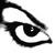 Black and white pixelated icon depicting a stylized eye with thick curved lines forming the eyelid and iris, set against a plain background.