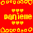 Red background with yellow pixelated text 'danielle' repeated across multiple , surrounded by yellow pixelated shapes and patterns