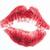 Red lips with white teeth in a kissing pose, displayed as four identical static images arranged in a on a light background