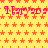 Yellow background with repeating orange star pattern and pink text reading 'Maryam' in three