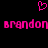 Pixelated pink text and heart symbol on black background, static image with no visible motion.