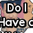 Animated icon shows a person with dark hair in two poses: one looking up and another resting chin on hand, overlaid with fragmented text.