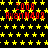Static image with black background covered in yellow stars, red text repeating '2008 RyanM408' in multiple , and a solid gray rectangle in the bottom-right corner
