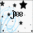 Pixelated icon with black stars, blue swirls, and the text "J008" on a white background.