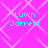 A static image with a bright pink background featuring light pink geometric patterns and cyan text reading "Luv'n Jarrett" in four identical sections.