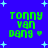 Blue background with white stars and green text reading 'TONNY VAN DANG' followed by a heart symbol, displayed in four identical quadrants.