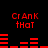 Red pixelated text and bar graphs on black background, with alternating red bars in two