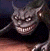 A split-screen animated buddy icon featuring a pixelated demonic character on the left and green text reading "Original Icons .com" on a dark green background on the right.