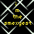 Yellow pixelated text reads "i m the smexyest" over a black background with white diamond-shaped lines
