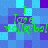 Pixelated green text "I love volleyball" repeated across a blue and purple checkered background with no visible animation changes.