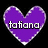 A pixelated purple heart with a white outline contains the text 'tation' in blocky, black-and-white lettering against a solid black background.