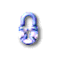 Animated sequence showing a blue padlock transforming into a pink heart with scattered pixel particles.