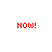 Four display the word 'NOW!' in red pixelated text against white, gray, black, and light gray backgrounds